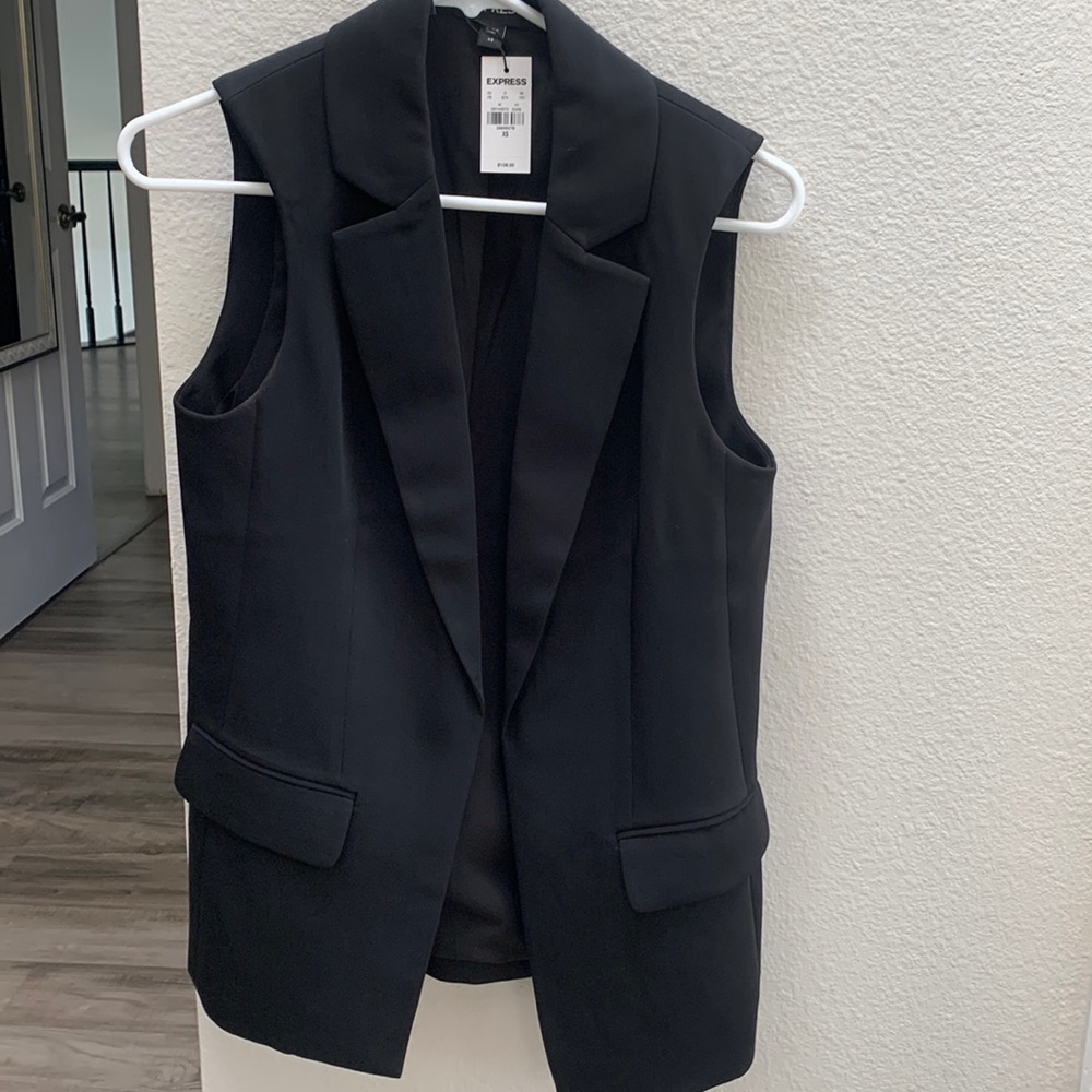 Black express vest blazer